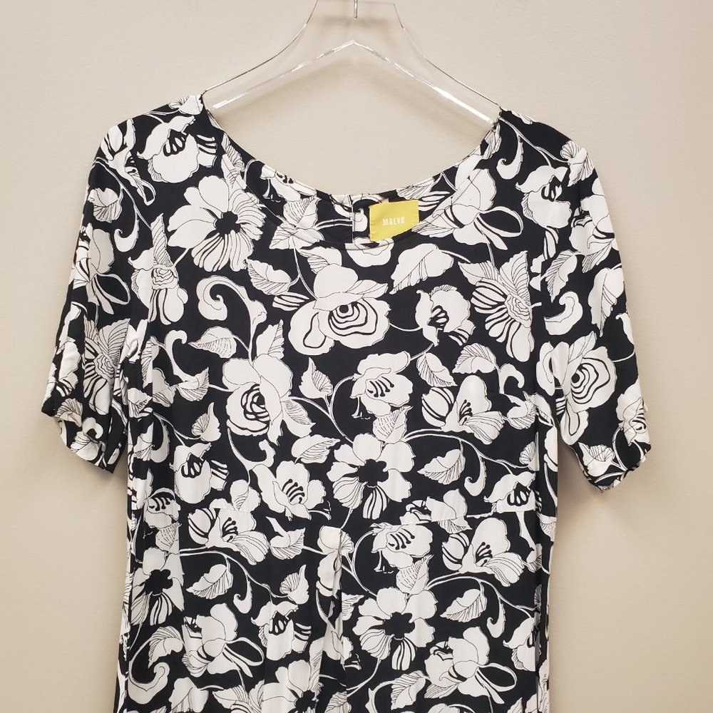 Anthropologie Maeve Black & White Floral Shift Dress Size 8 - Picture 3 of 10